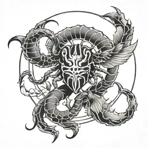 Bohemian & wicca zodiac scorpio zodiac sign tattoo design idea