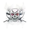 gun with ghostface tattoo design idea
