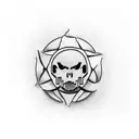 gun with ghostface tattoo design idea