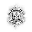 gun with ghostface tattoo design idea