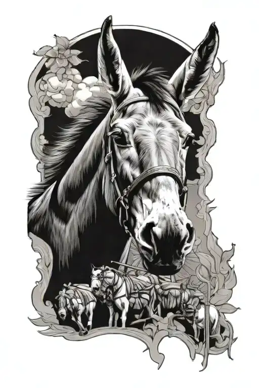 mule tattoo design idea