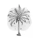 Palm Tree compas tattoo design idea