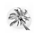 Palm Tree compas tattoo design idea