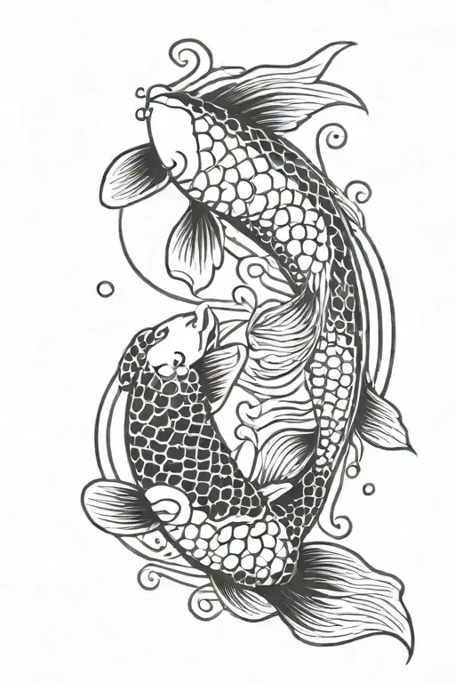koi fish yin yang tattoo design idea