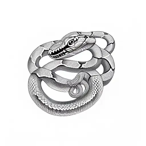 Snake cobra Greek Key tattoo design idea