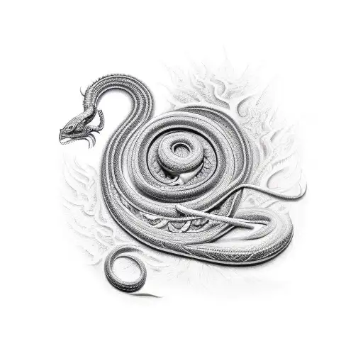 full sized vertical wrapped cobra  tattoo design idea