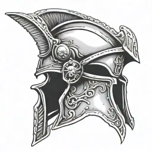achilles helm tattoo design idea