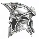 achilles helm tattoo design idea