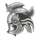 achilles helm tattoo design idea