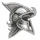 achilles helm tattoo design idea