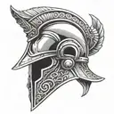 achilles helm tattoo design idea