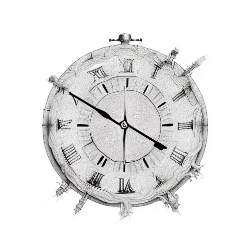 Sketch "The Clock Of Life Is Wound But Once" Tattoo Idea BlackInk AI