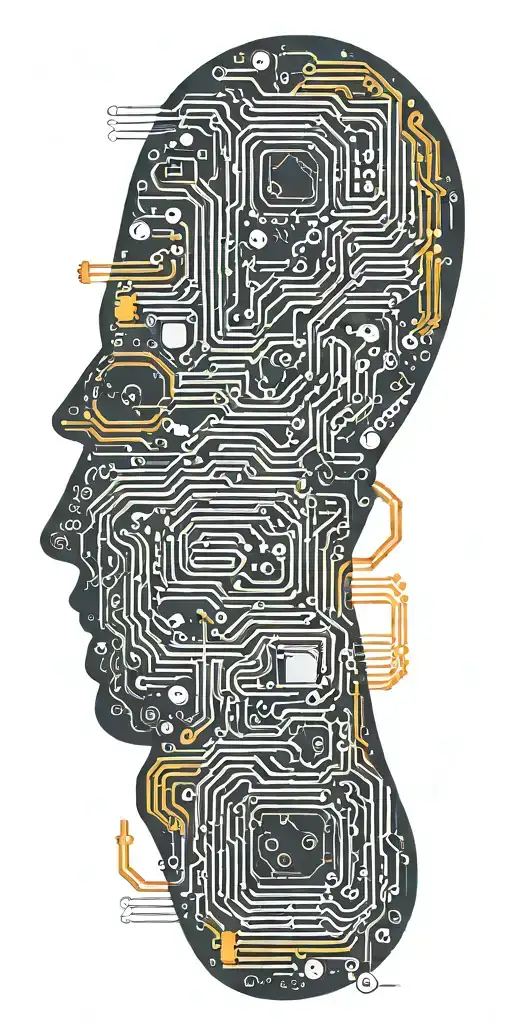 printed circuit board traces, CPUS, and binary code tattoo design idea