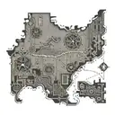 A detailed map of Texas with computer circuitry intertwined throughout tattoo design idea