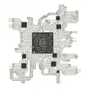 An intricate circuit board design with a hidden message in binary code, representing the client's passion for coding and tattoo design idea