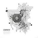 An intricate circuit board design with a hidden message in binary code, representing the client's passion for coding and tattoo design idea