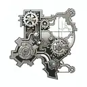 Incorporate the outline of Texas into a tattoo of a mechanical heart to represent the client's love for their home state and engineering tattoo design idea