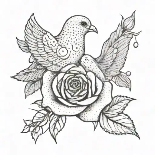 Rose and Dove for the month of June  tattoo design idea