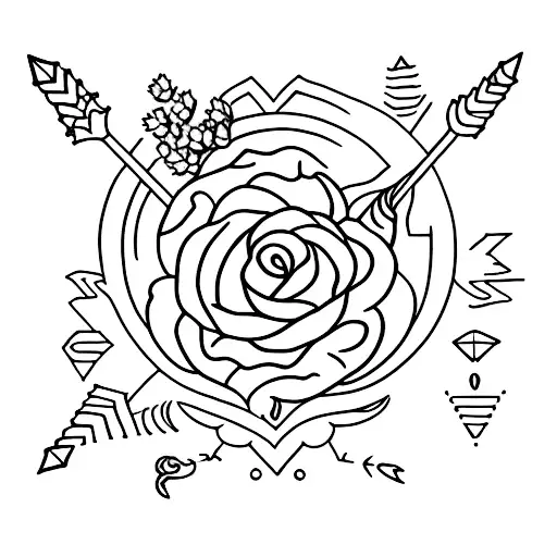 que sera sera with flower and arrow tattoo design idea
