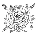 que sera sera with flower and arrow tattoo design idea