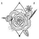 que sera sera with flower and arrow tattoo design idea