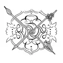 que sera sera with flower and arrow tattoo design idea