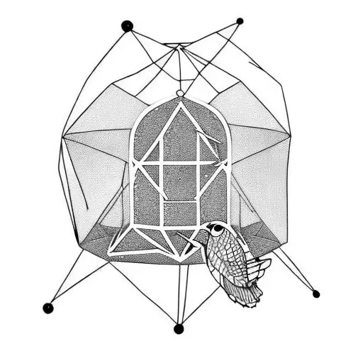 a bird in an open cage tattoo design idea