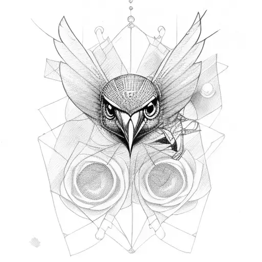 a bird in an open cage tattoo design idea