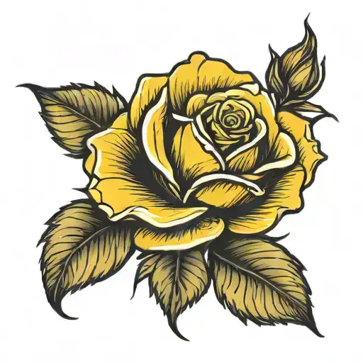 yellow rose tattoo design idea