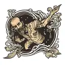 drowning man tattoo design idea