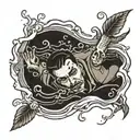 drowning man tattoo design idea