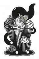 candy and cupcake tattoo design idea