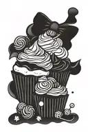 candy and cupcake tattoo design idea
