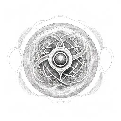 bohr atom design with rod of Asclepius in the midle, the quemichal formulas for adrenaline, dopamine and seratonin tattoo design idea