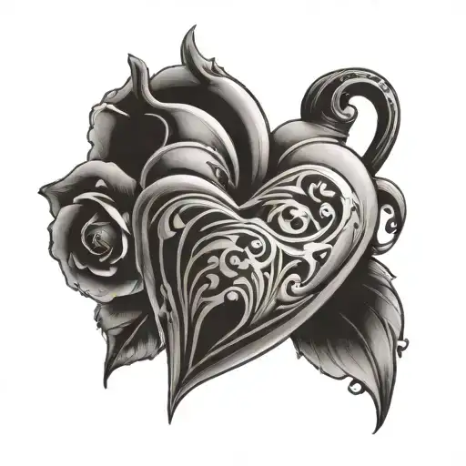 timeless heart tattoo design idea