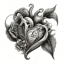timeless heart tattoo design idea