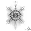 crossed iron swords tattoo design idea