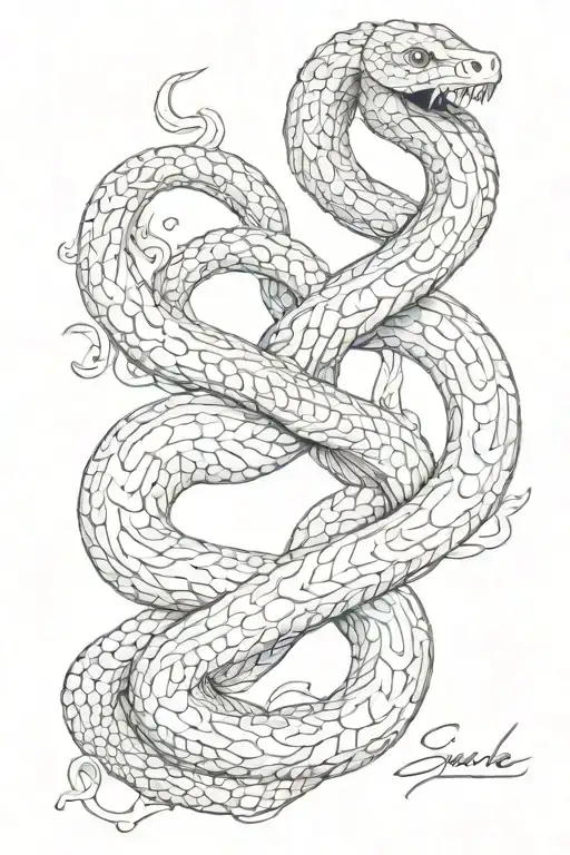 Ancient Greek snake tattoo design idea