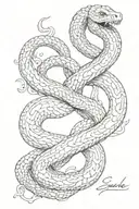 Ancient Greek snake tattoo design idea