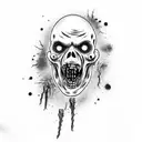 zombie, walking dead, bite tattoo design idea