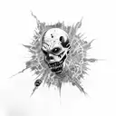 zombie, walking dead, bite tattoo design idea