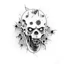 zombie, walking dead, bite tattoo design idea