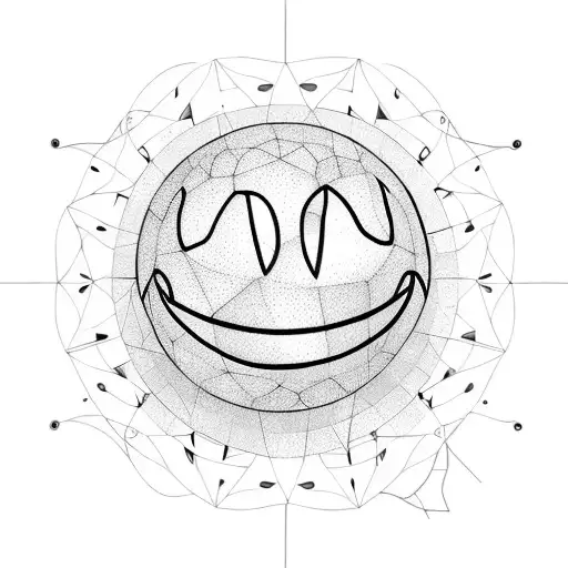 Smiley face with globe tattoo design idea