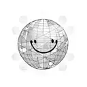 Smiley face with globe tattoo design idea