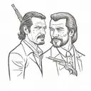 Create a tattoo inspired by Pulp fiction and django movies tattoo design idea