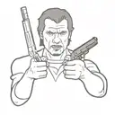 Create a tattoo inspired by Pulp fiction and django movies tattoo design idea