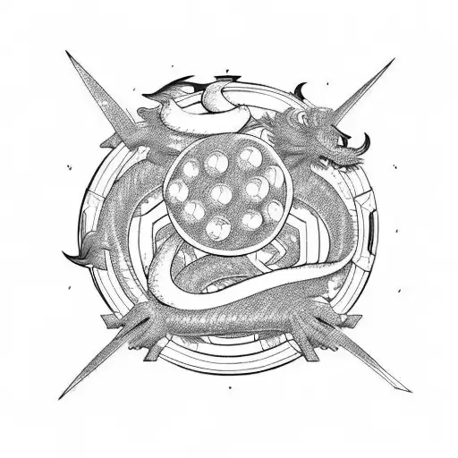 Dragon ball theme tattoo design idea