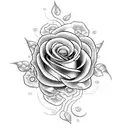 A dotwork tattoo showcasing a cybernetic rose with circuitry-inspired petals, symbolizing the client's passion for cyberpunk and their love for the elegance of roses. tattoo design idea