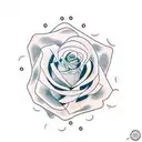 A dotwork tattoo showcasing a cybernetic rose with circuitry-inspired petals, symbolizing the client's passion for cyberpunk and their love for the elegance of roses. tattoo design idea