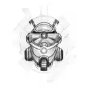 A sketch-style tattoo of a cybernetic motorcycle merging with a spaceship, symbolizing the fusion of the client's love for motorcycles and space exploration. tattoo design idea